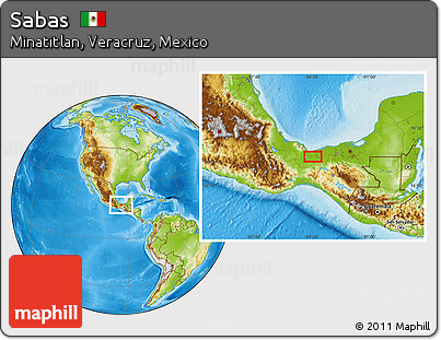 Physical Location Map of Sabas