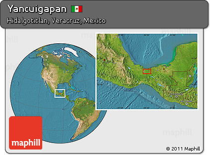 Satellite Location Map of Yancuigapan