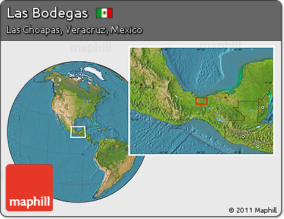 Satellite Location Map of Las Bodegas