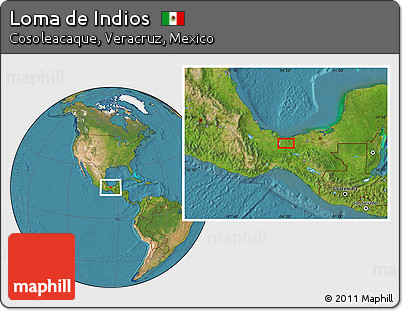 Satellite Location Map of Loma De Indios