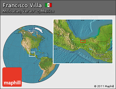 Satellite Location Map of Francisco Villa