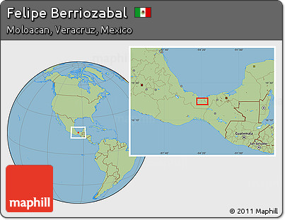 Savanna Style Location Map of Felipe Berriozabal