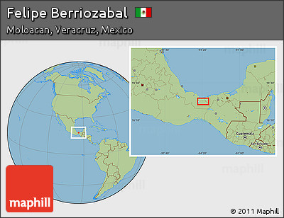 Savanna Style Location Map of Felipe Berriozabal