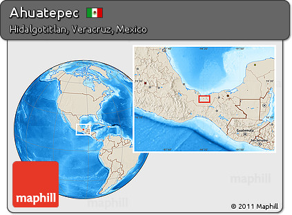 Shaded Relief Location Map of Ahuatepec