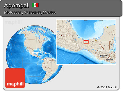 Shaded Relief Location Map of Apompal