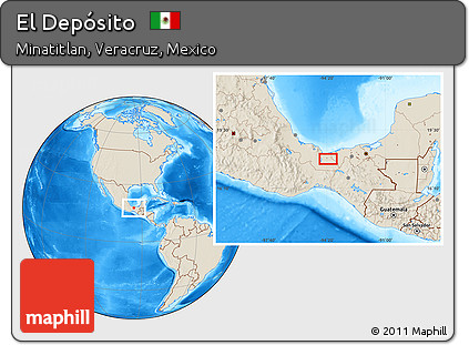 Shaded Relief Location Map of El Depósito