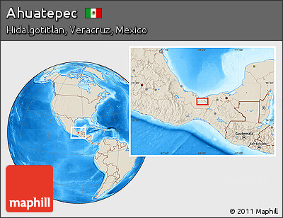 Shaded Relief Location Map of Ahuatepec