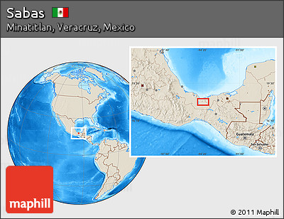 Shaded Relief Location Map of Sabas