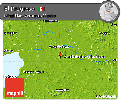 Physical Map of El Progreso