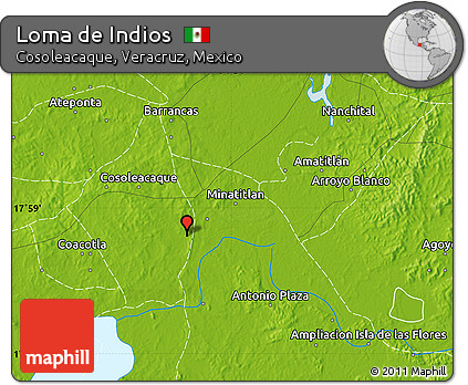 Physical Map of Loma De Indios