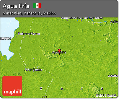 Physical Map of Agua Fría