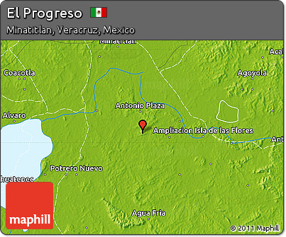 Physical Map of El Progreso