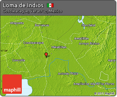 Physical Map of Loma De Indios