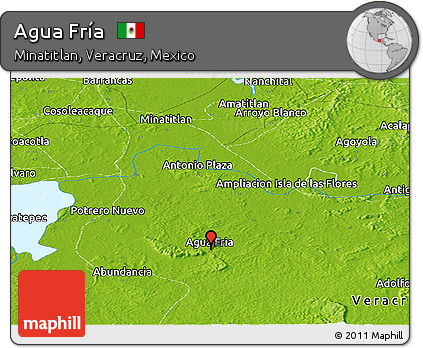 Physical Panoramic Map of Agua Fría