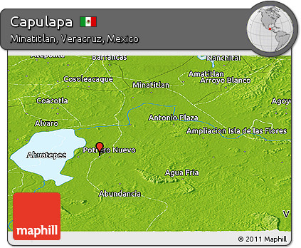 Physical Panoramic Map of Capulapa