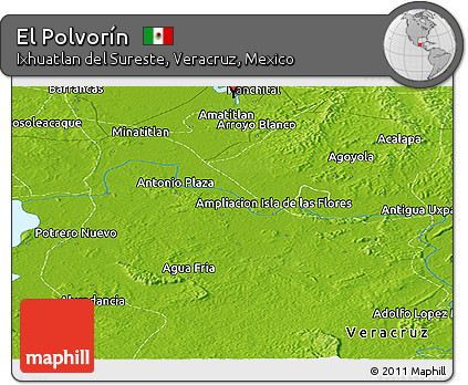 Physical Panoramic Map of El Polvorín