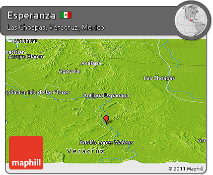 Physical Panoramic Map of Esperanza
