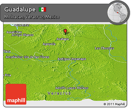 Physical Panoramic Map of Guadalupe