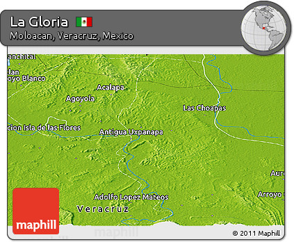 Physical Panoramic Map of La Gloria