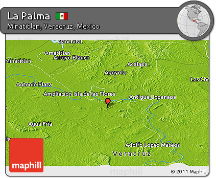 Physical Panoramic Map of La Palma