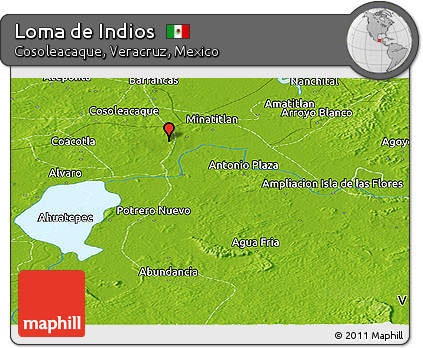 Physical Panoramic Map of Loma De Indios
