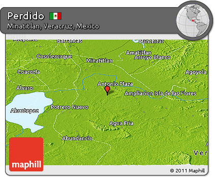 Physical Panoramic Map of Perdido