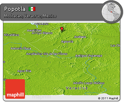 Physical Panoramic Map of Popotla