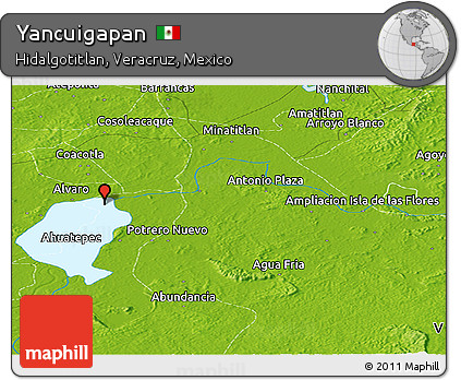 Physical Panoramic Map of Yancuigapan