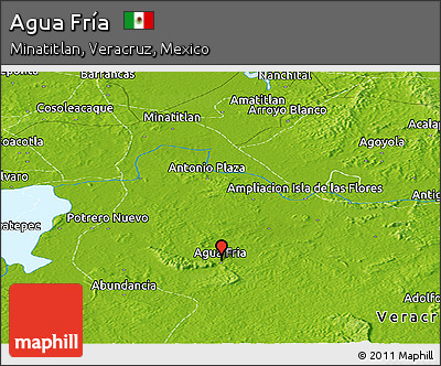 Physical Panoramic Map of Agua Fría