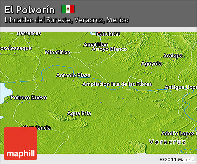 Physical Panoramic Map of El Polvorín