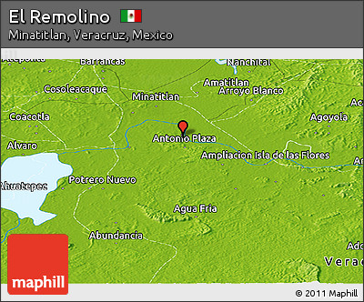 Physical Panoramic Map of El Remolino