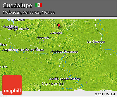Physical Panoramic Map of Guadalupe