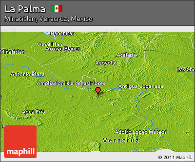 Physical Panoramic Map of La Palma