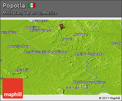 Physical Panoramic Map of Popotla