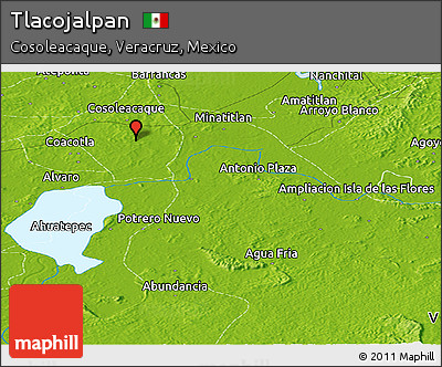 Physical Panoramic Map of Tlacojalpan