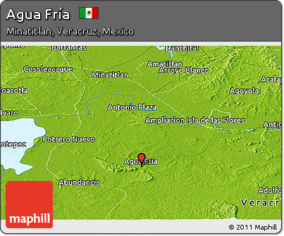 Physical Panoramic Map of Agua Fría