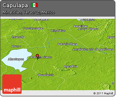 Physical Panoramic Map of Capulapa