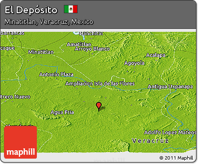 Physical Panoramic Map of El Depósito