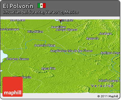 Physical Panoramic Map of El Polvorín