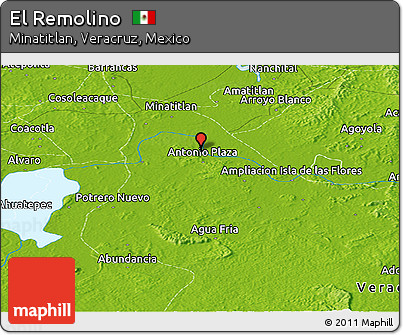 Physical Panoramic Map of El Remolino