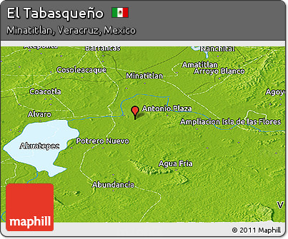 Physical Panoramic Map of El Tabasqueño