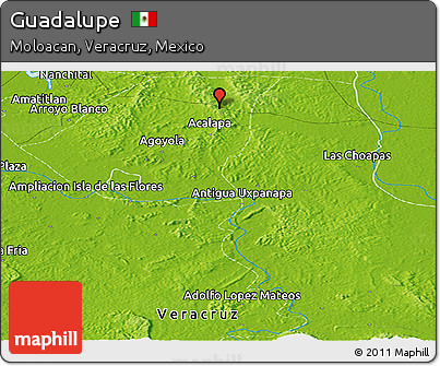 Physical Panoramic Map of Guadalupe