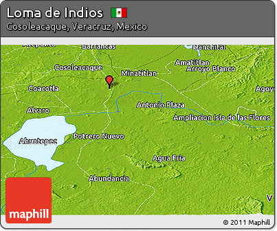 Physical Panoramic Map of Loma De Indios