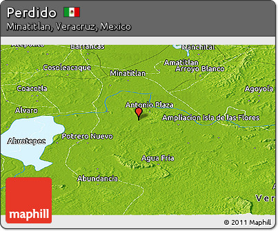 Physical Panoramic Map of Perdido
