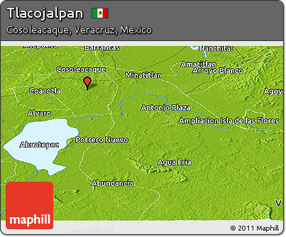 Physical Panoramic Map of Tlacojalpan