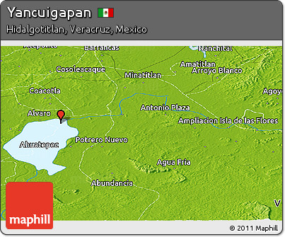Physical Panoramic Map of Yancuigapan