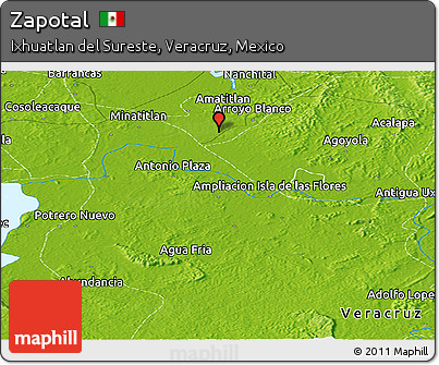 Physical Panoramic Map of Zapotal