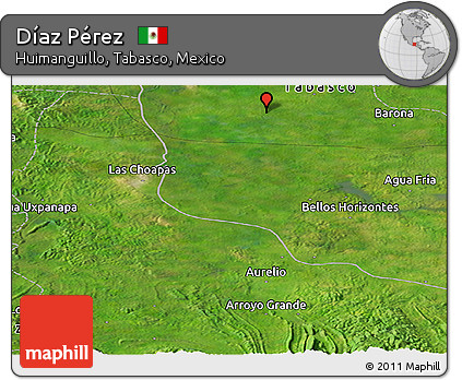 Satellite Panoramic Map of Díaz Pérez