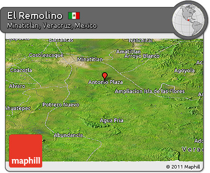 Satellite Panoramic Map of El Remolino