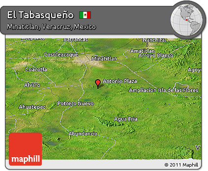 Satellite Panoramic Map of El Tabasqueño